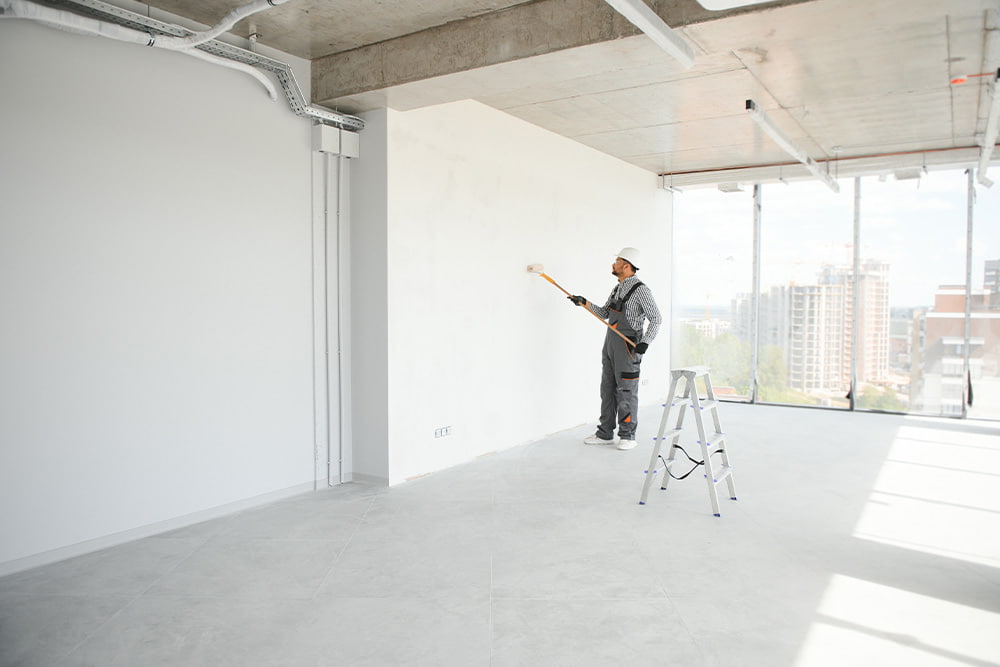 commercial paint job on interior office walls