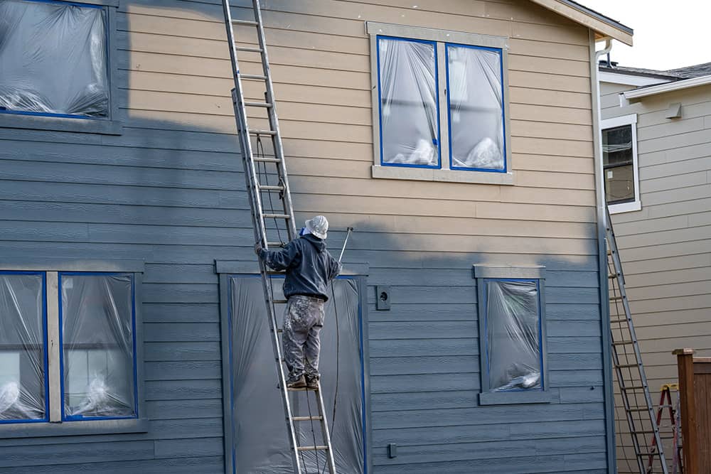 exterior house painting siding spray